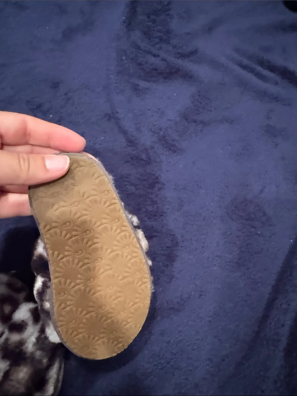 UGG Kids Faux-Fur Leopard Slide Slippers in Brown/Black